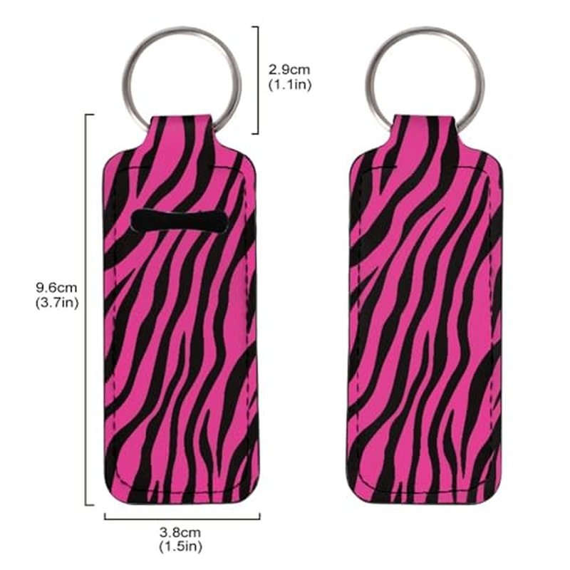 SEANATIVE Zebra Print Lipstick Holder Lipstick Holder Keychain Sleeve Lipstick Pouch Lip Balm Holder Sleeve Portable Key Chains to hold Travel Daily Accessories