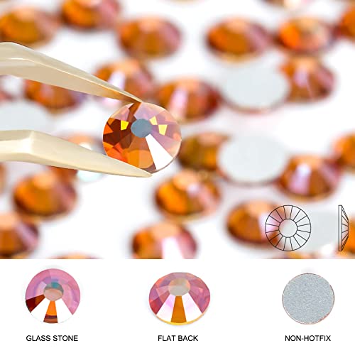 Novani Rhinestones 3000Pcs Flatback Crystal Round Loose Gemstones Glass Rhinestones for Crafts Makeup Nail Art Clothes Shoes DIY Decorations(SS4, 1.5-1.7mm,Crystal Clear)