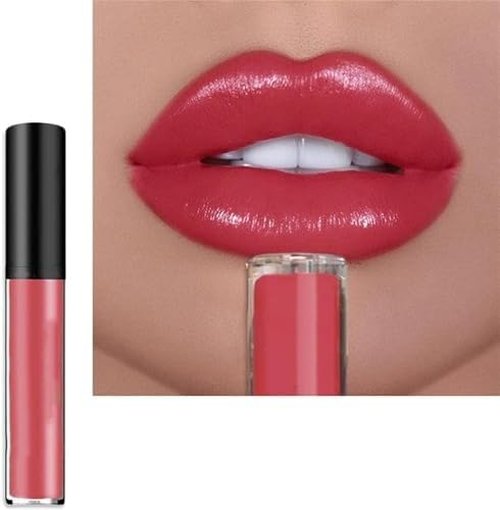JUDUNA Upgrade 12 Color Cream Lip Gloss, Long-Lasting Moisturizing Velvet Lip Lipstick, Non-Stick to Cup, Non-Fading, Waterproof, Hydrating Lip Tint Natural Jelly Lipstick (01#, 6 ML)