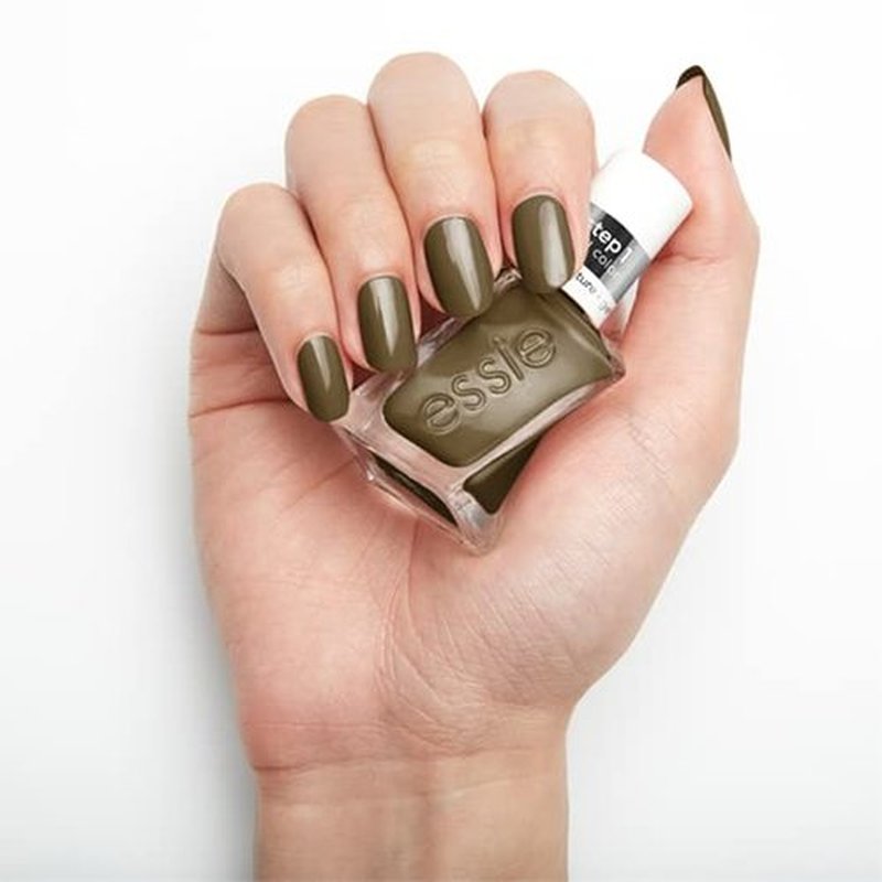 essie Gel Couture Long-Lasting Nail Polish, 8-Free Vegan, Pattern Play, Olive Green, Fab Totally Plaid, 0.46 Ounce (Pack of 2)