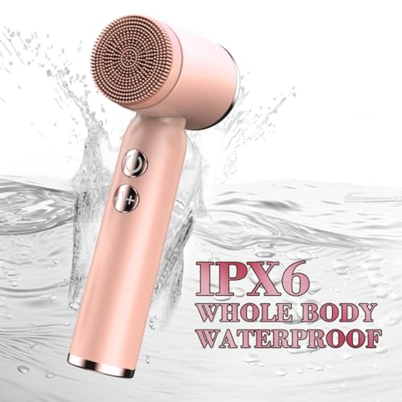 Facial Cleansing Brush,6 in 1 Electric Face Scrubber Facial Spin Rechargable IPX6 Waterproof Face Scrubber with 6 Brush Heads,3 Speeds Suitable Oily Dry Sensitive Skin Women & Men for Deep Cleansing