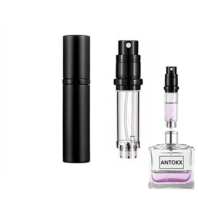 ANTOKX Travel Perfume Bottle Refillable Atomizer - 5ML Perfume Atomiser, Pocket Perfume Dispenser, Scent Pump Case, Leakproof Portable Perfume Sprayer for Women and Men (Gold)