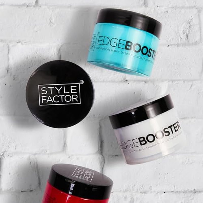 Style Factor EDGE BOOSTER Strong Hold Water-based Pomade 3.38 OZ [2 PACK] (BLUEBERRY)