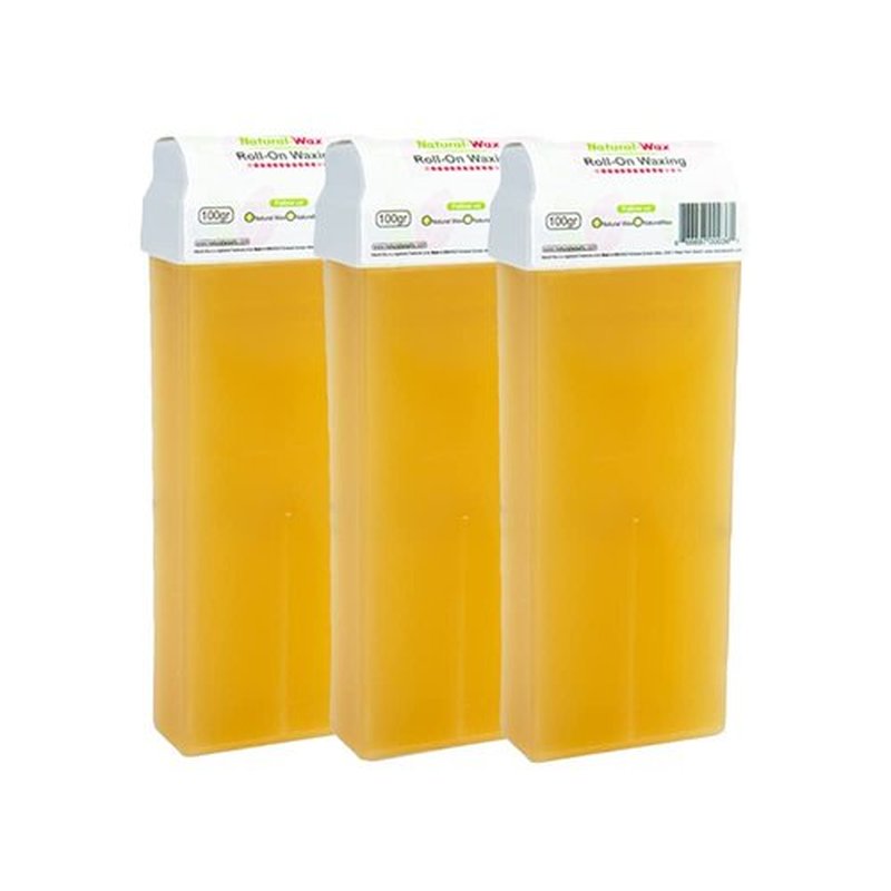 Natural Honey Roll-On Hair Removal Wax Cartridge - 100% Organic, No Residue (Pack of 3)