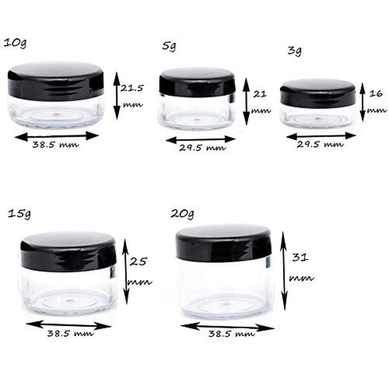 ZEJIA 5 Gram Sample Containers with Lids, 25PCS Mini Makeup Containers, Empty Plastic Travel Cosmetic Containers with Labels