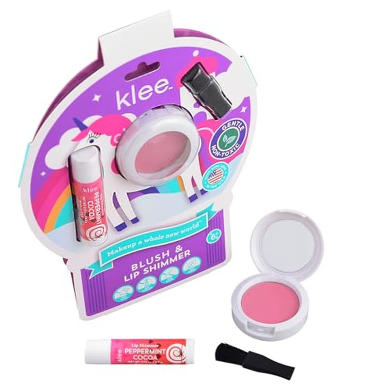 Luna Star Klee Blush and Lip Shimmer Holiday Gift Set for Kids and Tweens. Gentle and Non-Toxic. Made in USA. (Joyful Dream)