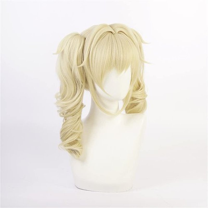 Mystylecos Barbara Cosplay Curly Wig with Ponytails Gold Costume Party Wig
