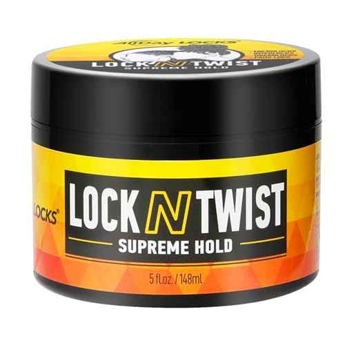AllDay Locks Lock N Twist (5 oz) | Supreme Hold, No Frizz or Flaking | Hydrating, Nourishing Locking Gel | Grape & Avocado-Infused | Lock & Twist Braids, Locks, Twists, Cornrows | 5 oz