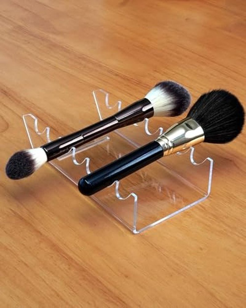 BlingTrail Acrylic Makeup Brush Holder for Vanity, Unique Office Desk Accessories For Women Aesthetic, Pen Display Stand Holder, Makeup Brush Drying Rack, Make Up/Hair/Paint Brush Holder, Clear