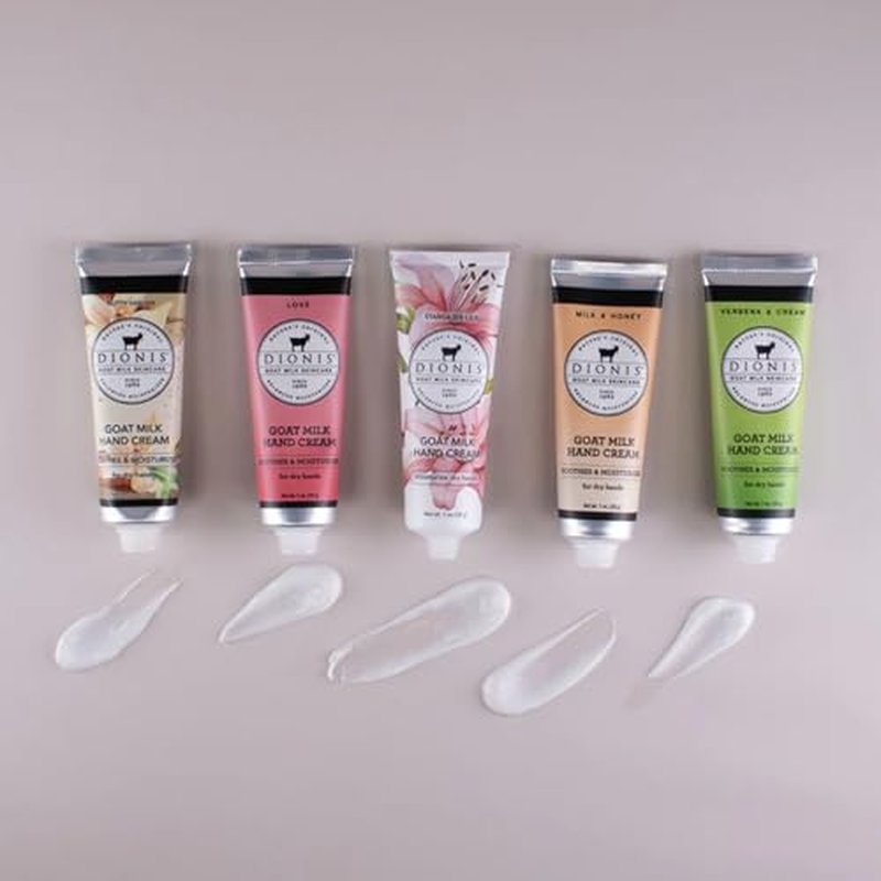 Dionis Goat Milk Skincare Hand Cream Gift Sets - Assorted Scented Travel Size Hand Creams In a Gift Box - Mini Hand Lotion Self Care Gifts, Cruelty Free Lotion For Dry Skin, Inspire Gift Set 2024