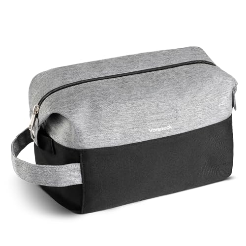 Vorspack Travel Toiletry Bag for Men - Large Mens Toiletry Travel Bag Water Resistant Dopp Kit Shaving Bag for Skincare Toiletries Bathroom Gifts - Black
