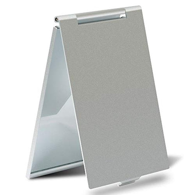 G2PLUS Portable Folding Vanity Mirror, Single Side Travel Shower Shaving Mirror, 4.5'' x 3.15'' x 0.1'' Small Folding Mirror for Travel, Bathroom, Makeup, Beauty, Grooming