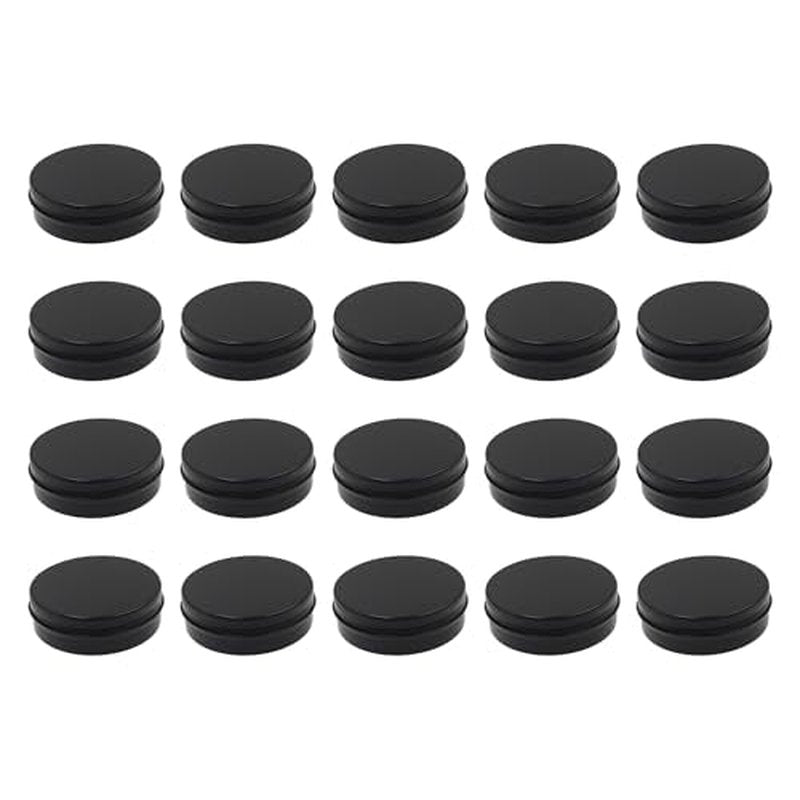 Aluminum Tin Jars Containers,ULIFESTAR Leak Proof Cosmetic Tin Jars Containers,Round Tin Cans with Lids,10PCS Black Cosmetic Sample Refillable Containers for Spice (2.82 ounces 68*35mm/2.67*1.37")