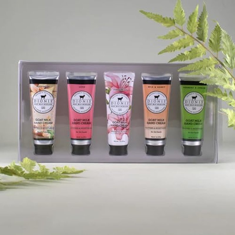 Dionis Goat Milk Skincare Hand Cream Gift Sets - Assorted Scented Travel Size Hand Creams In a Gift Box - Mini Hand Lotion Self Care Gifts, Cruelty Free Lotion For Dry Skin, Inspire Gift Set 2024