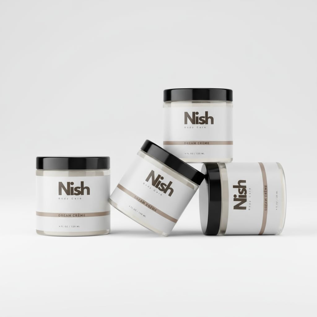 NISH body care Dream Crème - Overnight hydrating recovery crème, delivers intense hydration, restores skin while you sleep, fragrance free, non toxic, vegan & cruelty free.(4 oz.)