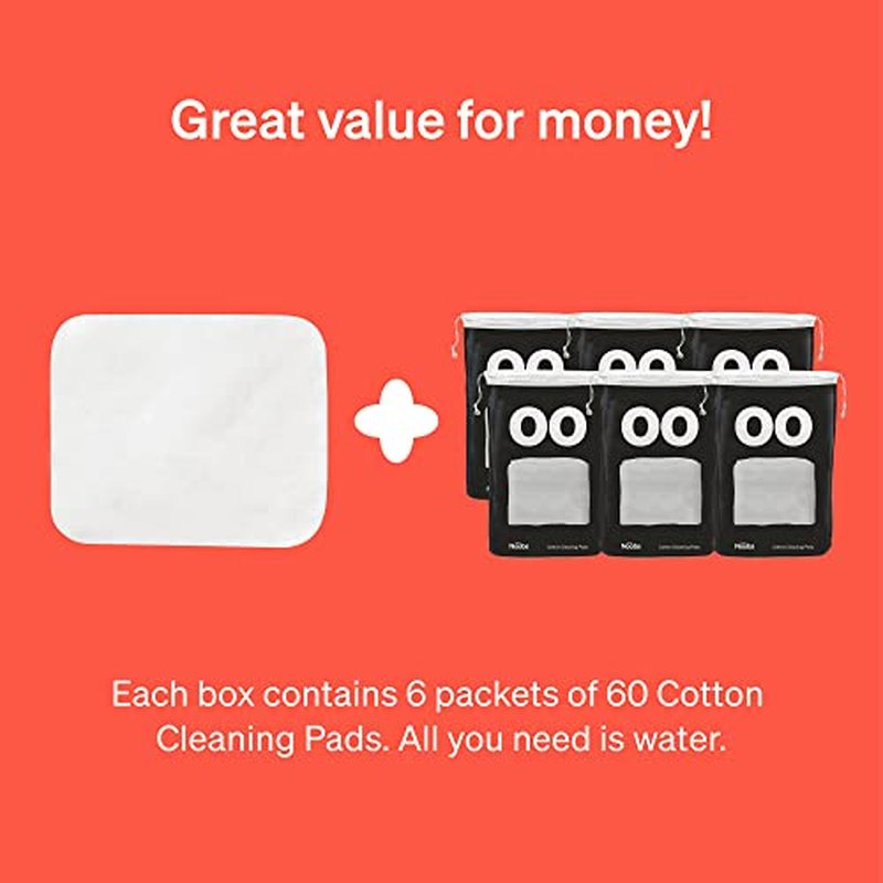 Love Noobs Baby Cotton Pads for Diaper Change, 60 Count, Ultra Soft 100% Organic Extra Large Cotton Pads for Baby Sensitive Skin, Lint-Free Premium Jumbo Size Cotton Pads, 100% Cotton Squares