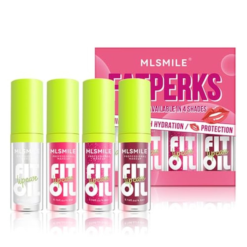 Hvecom 8 Colors Moisturizing Lip Oil Set, Big Brush Head Hydrating Lip Glow Oil Shiny Moisturizing Lip Gloss, Nourishing Non-Sticky Fresh Transparent Tinted Plumping Lip Oil- Set A+Set B