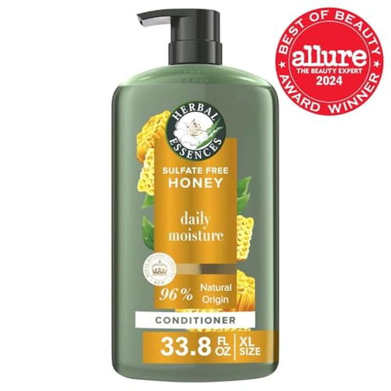Herbal Essences Honey Daily Moisture Conditioner, Protects and Nourishes Dry Hair, Hydrating Conditioner with Certified Camellia Oil and Aloe Vera, Moisturizing and Safe For All Hair Types, 33.8oz