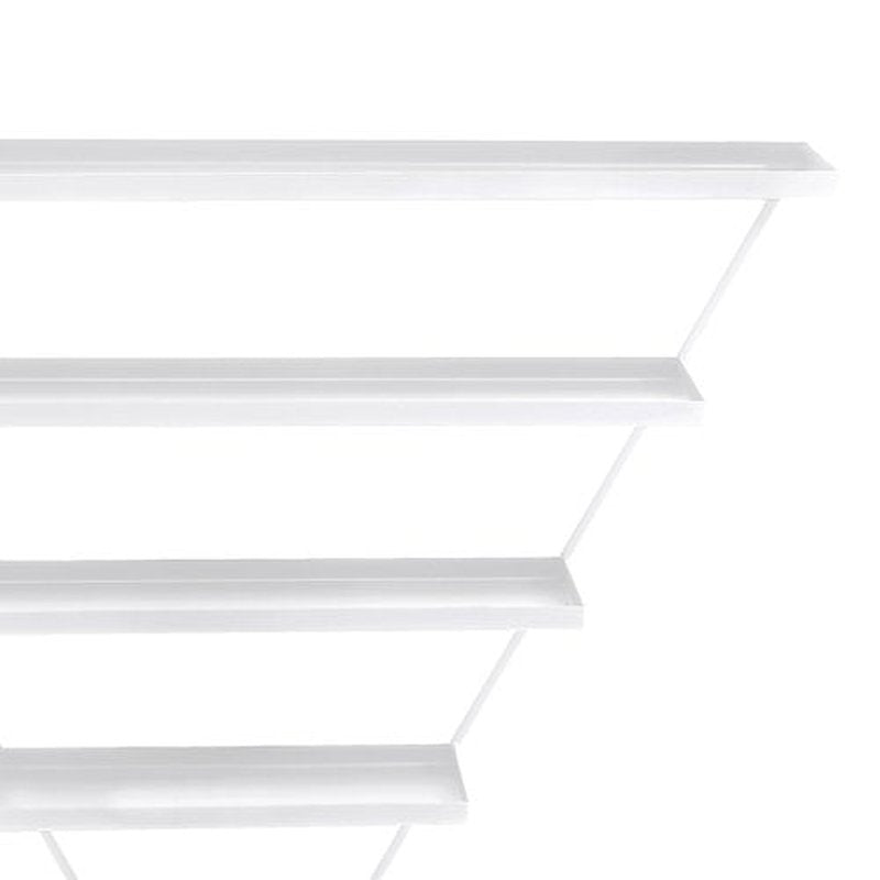 LEYSRIS Wall-Mounted Nail Polish Rack, Set of 10 Triangular White Nail Polish Shelf Lipstick Perfume Cosmetic Display Shelf for Home Spa Nail Salon Shop