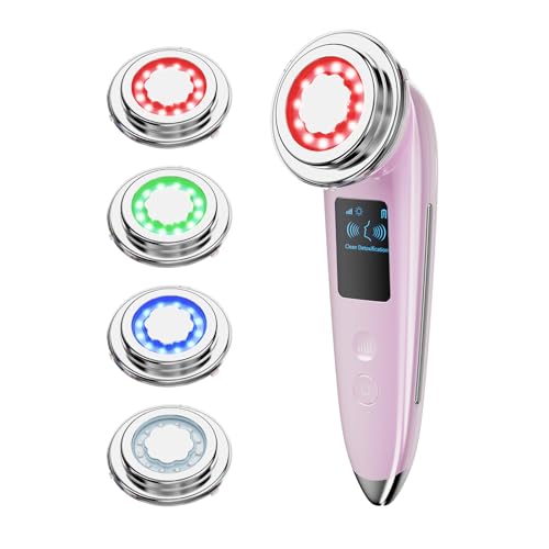 Face Massager Electric Face Lifting 4 in 1 Facial Massager Anti Aging Skin Tightening Firming Skin Care Tools (Pink2)