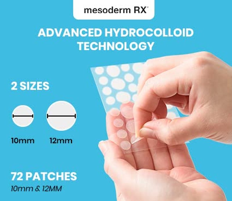 Hydrocolloid Acne Patch - Mesoderm RX Pimple Treatment Stickers for Face & Skin | 72 Count