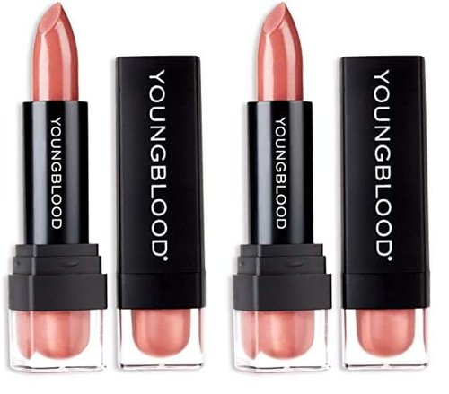 Youngblood Mineral Creme Lipstick - Coral Beach for Women - 0.14 oz Lipstick (Pack of 2)