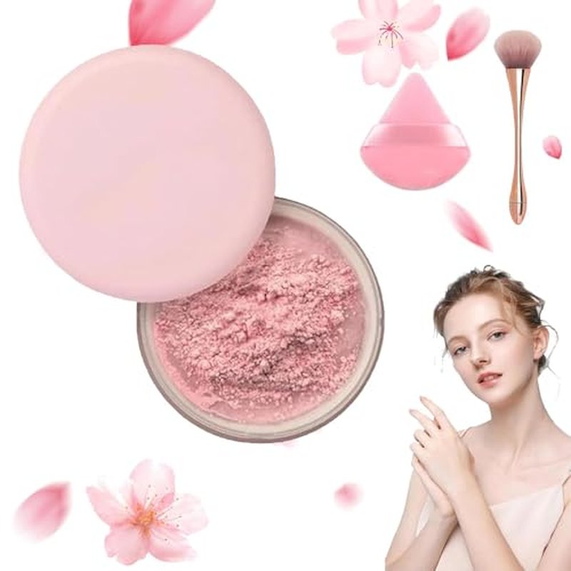 Luminance Milano Pink Powder, Beauty Blurring Setting Powder, Allaur Beauty Pink Setting Powder, Allaur Beauty Blurring Powder Pink for All Skin Tones(01#)