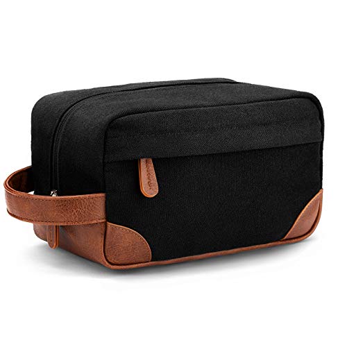 Vorspack Large Toiletry Bag Hanging Dopp Kit for Men Water Resistant Canvas Shaving Bag with Large Capacity for Travel- Black