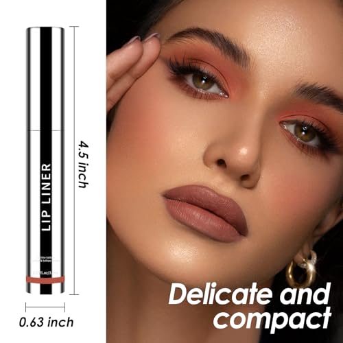 Veldoro Lip Stain, Veldoro Peel Off Lip Stain, Nude Lipliner Makeup,Lip Liner Stain Peel, Lip Stain -Peel & Reveal, Long-Lasting Plumper Lips (Dark Brown+Light Brown, One size)