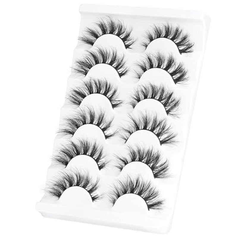 Cat Eye Lashes Fairy Eyelashes Wispy Fluffy False Eyelashes Fox Strip Fake Eyelashes 5 Styles Mixed Fluffy Mink Lashes with Long Tail Eye Lashes Pack 5 Pairs