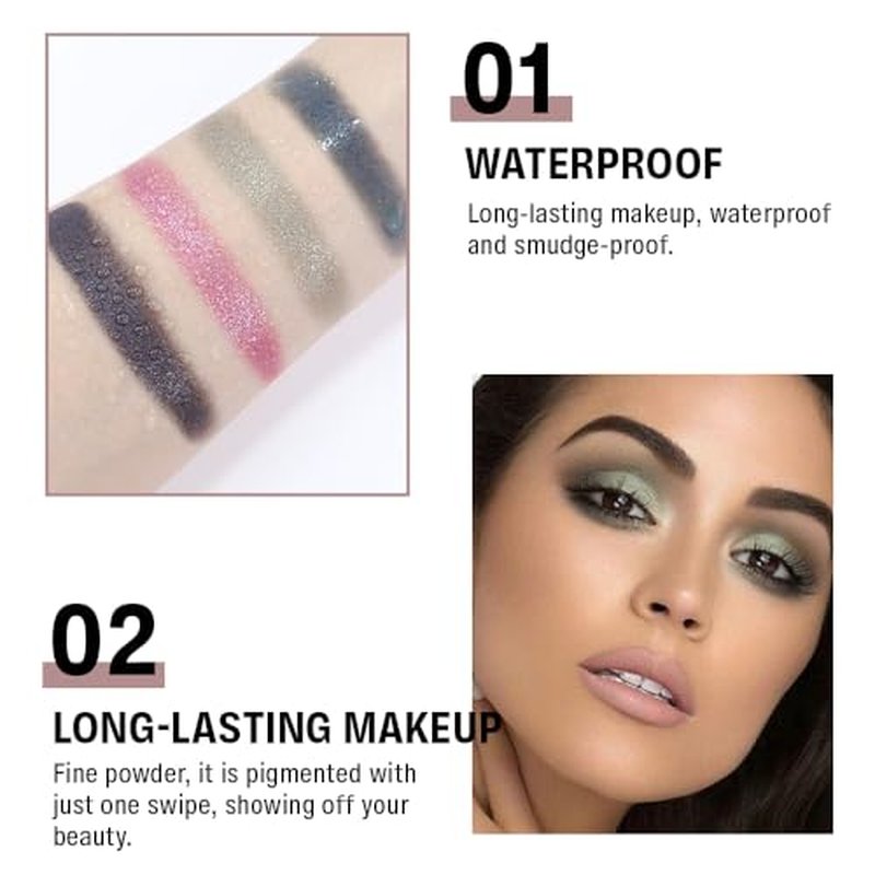 Eyeshadow Single Dark Goldenrod Shimmer, High-Pigment Monochrome Eye Shadow Pressed Powder, Everyday Velvety Silky Eye Makeup Looks, Professional Long-Lasting Waterproof Single Eyeshadow Palette, 02#