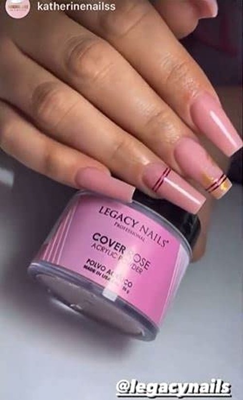 Legacy Nails Professional Cover Acrylic Powder, 4 ounces - Ideal For French Nail Art, Create Nail Art, Nail Extension That Provide a Healthy, Natural Look To Nails (COVER ROSE)