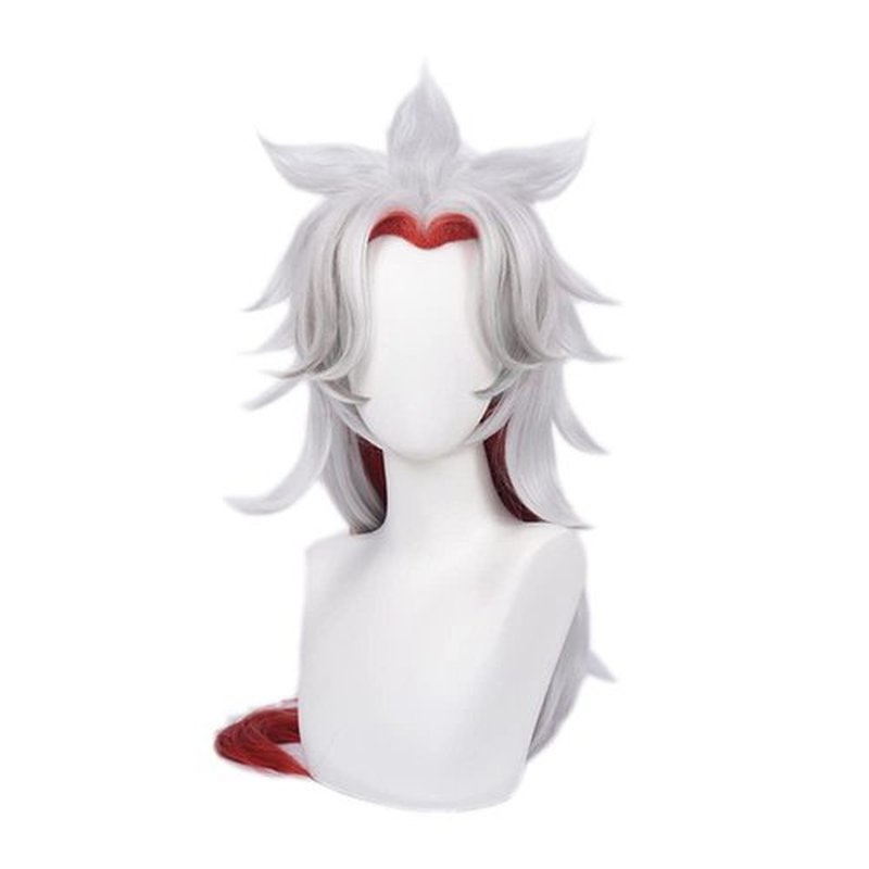 Mystylecos Game Genshin Impact Arataki Itto Silver mix Red Long Wavy Synthetic Wig