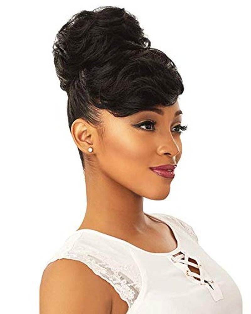 SENSATIONNEL synthetic hair INSTANT BUN WITH BANGS - CARLA - 1B