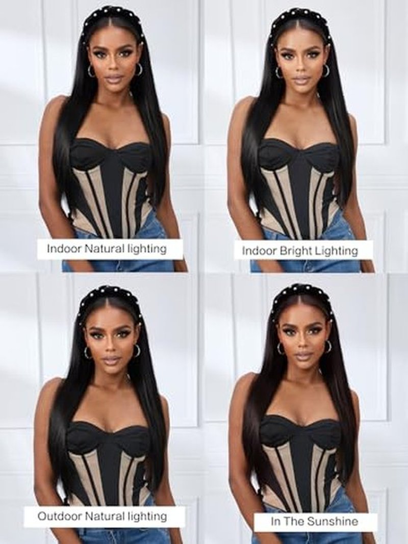 DSFUA Natural 24inch Removable Headband Wig For Black Women