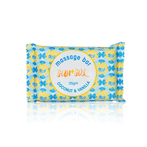 World Amenities Sun + Sol Bulk Moisturizing Massage Bar with Warm Coconut & Vanilla Fragrances, Sachet Wrapped Travel Size Toiletries, Mini Hotel Amenities, 1.23 oz, 100 Count