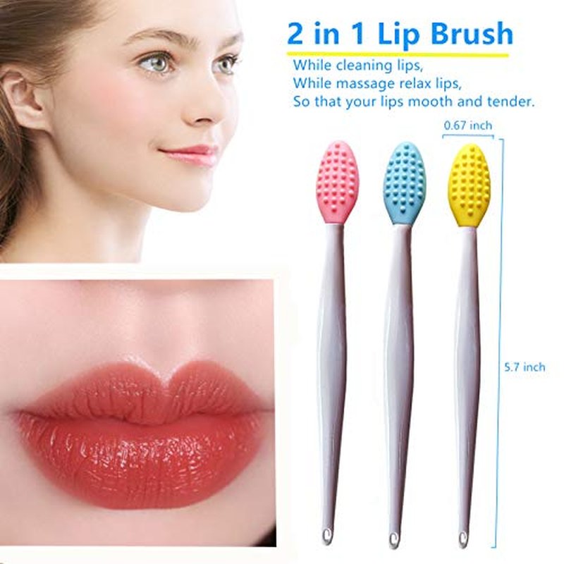 8 Pieces Lip Scrub Brush tool Silicone mini Exfoliating Lip Brush lip lightening for dark lips Silicone Soft Lip Brush For Smoother Appearance