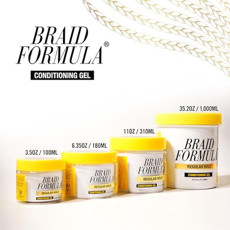 EBIN NEW YORK Braid Formula Conditioning Gel, Original/Regular Hold, 11oz/310ml – Clean/Aloe Vera Scent, Shine, Braid Control, No Residue, No Flaking, Smoothing, Strong Hold