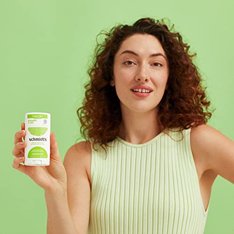 Schmidt's Aluminum Free Natural Deodorant For 24 Hour Odor Protection and Freshness, Bergamot + Lime Vegan, Certified Cruelty Free, 3.25 oz
