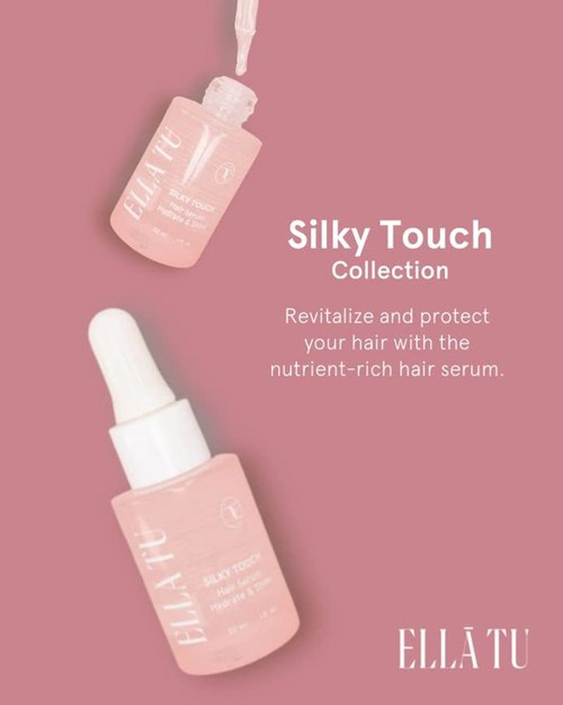 Ellātu Silky Touch Styling - For Dry, Damaged, Color-Treated Hair - Nourishing Formula with Hyaluronic Acid (Serum)