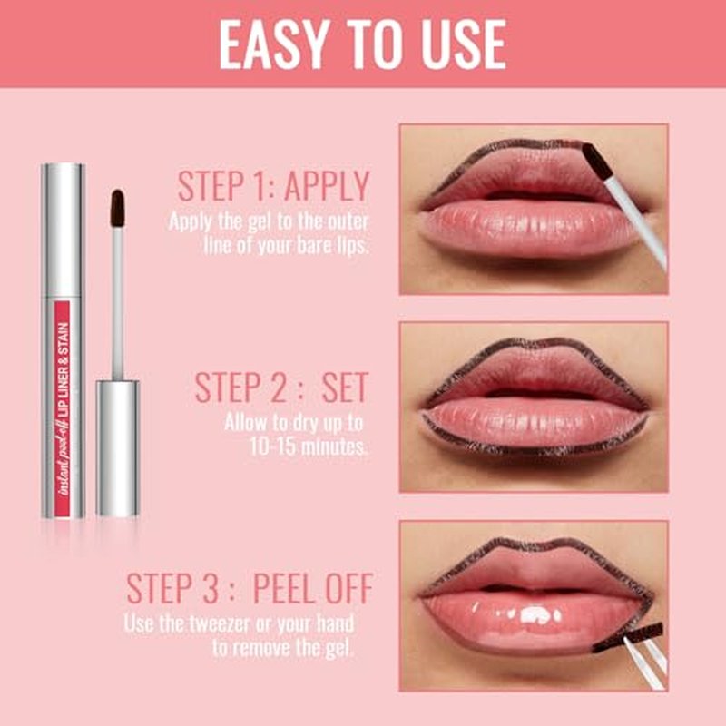 Lip Liner - Lip Liner Stain, Peel Off Lip Liner Tattoo, Long Lasting Lip Stain Peel Off with Natural Finish, Easy to Use, Waterproof, Smudge-proof, Transfer-proof, Highly Pigmented Color, Coffee