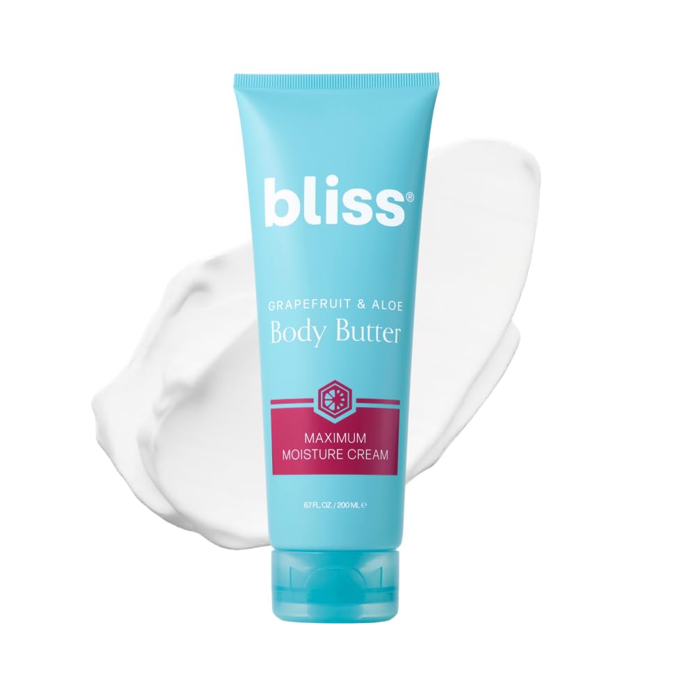 Bliss Body Butter - Grapefruit and Aloe - Maximum Moisture Cream - 6.7 Fl Oz - Body Lotion for Dry Skin - Long-Lasting Moisturizer for Women & Men - Vegan and Cruelty-Free