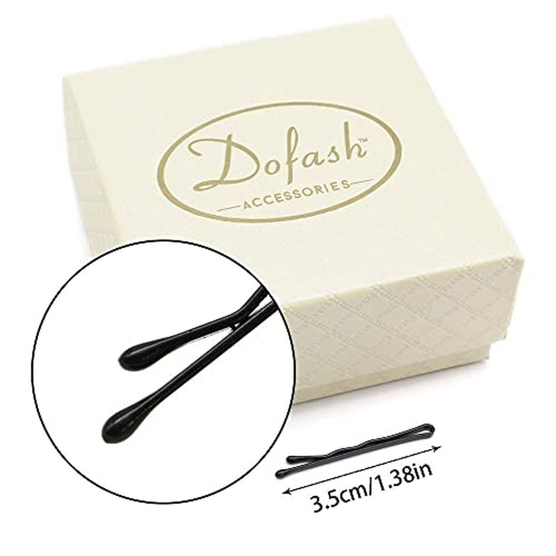 Dofash 100Pcs Bobby Pins Hair Pins Steel Hair Clips 3.5Cm/1.38" Hair Accessories For Girls (Black)