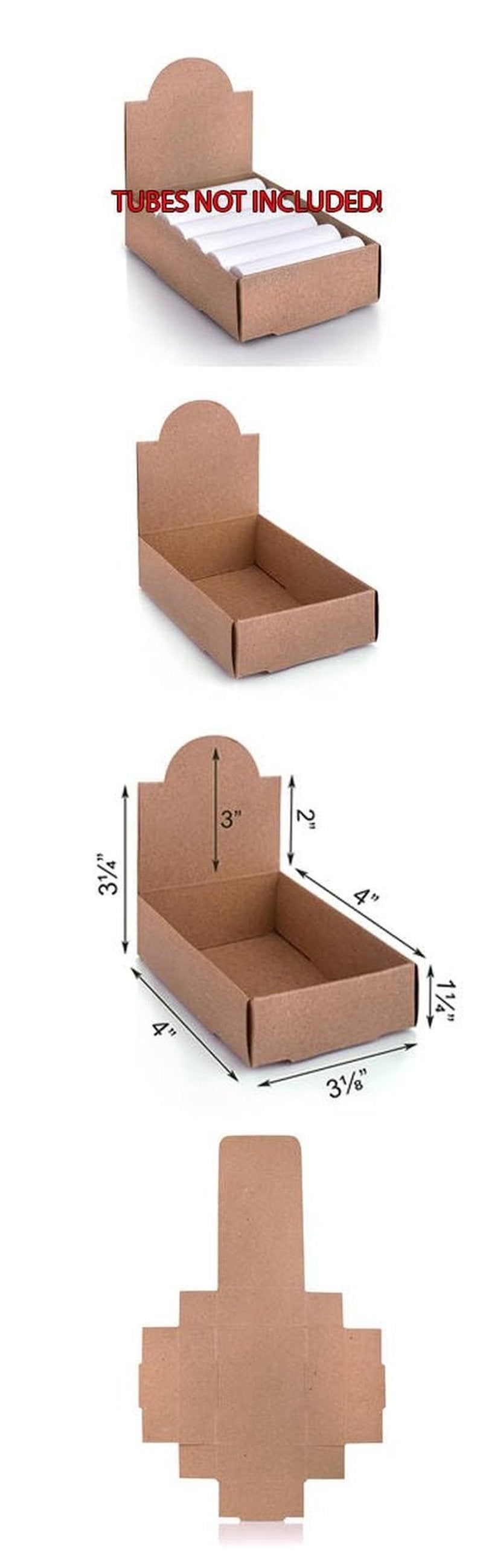 AZBB Kraft Arched Lip Balm Tube Display Boxes Holds 12 Lip Balm Tubes (10)