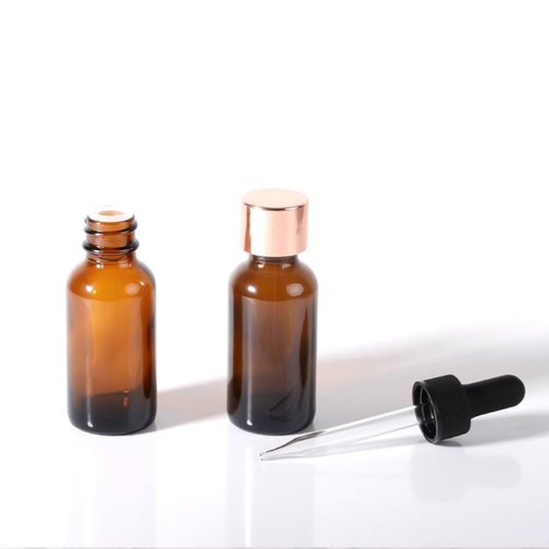 Stellacare 4 Packs,Amber Dropper Bottles 1oz for Hair Eye Dropper Small Oil Dropper Bottle Glass Vials Leak Proof Travel Bottles