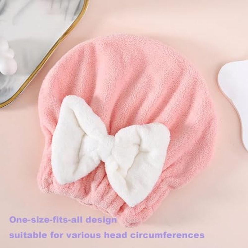 Beyonddraw New Super Absorbent Hair Towel Wrap for Wet Hair, Efficient Hair Towel Wrap for Women, Microfiber Towel for Hair Drying, Fit Comfort Ease of Use Fast Drying Hair Towel Caps (Light Beige)