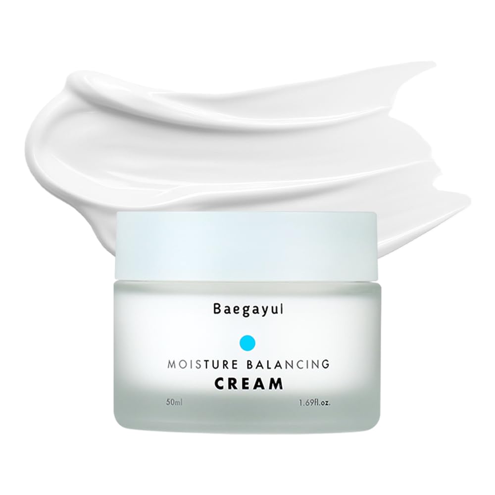 Baegayul Moisture Balancing Calming Cream – Face Moisturizer Calming with Cica & Ceramides for All Skin Types, 48-Hour Deep Hydration, Korean Beauty Cream, Non-Sticky & Soothing Finish [1.69 fl oz ]