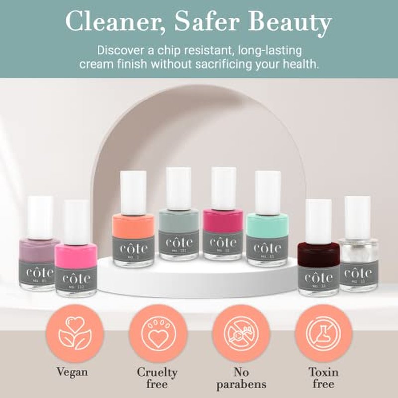Cote Shop Côte Nail Polish - Quick Dry Nail Polish - Vegan Nail Polish - 0.4 Fluid Oz Regular Nail Polish - Cruelty Free - Non Toxic & Safe - Chip Resistant & Full Coverage (No. 85 Purple Mauve)