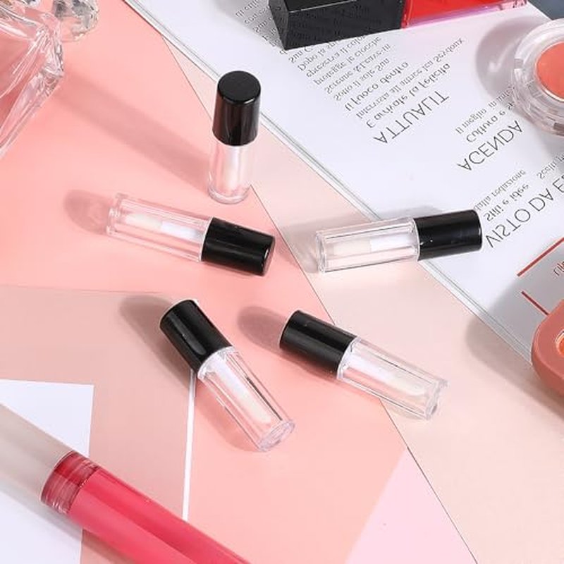 JJUNW 10pcs Empty Lip Gloss Tubes, 1.2ml Mini Refillable Cosmetic Containers Bottles Lip Balm Bottles Lipgloss Dispenser for Lipstick Samples, Lip Balms