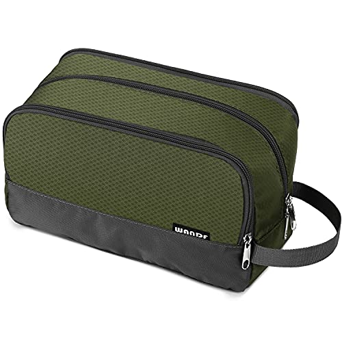 Toiletry Bag for Men Hanging Dopp Kit Water Resistant Shaving Bag Small Toiletry Bag for Traveling (turquoise on gray)